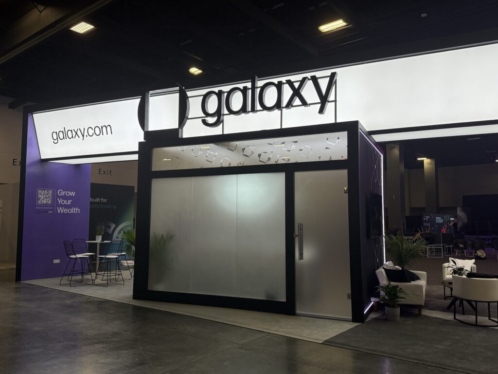 Galaxy booth at Consensus 2026, Miami Beach — EC Exhibits