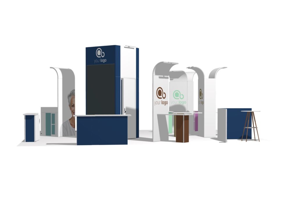 Pods island 30x30 trade show booth rental — EC Exhibits