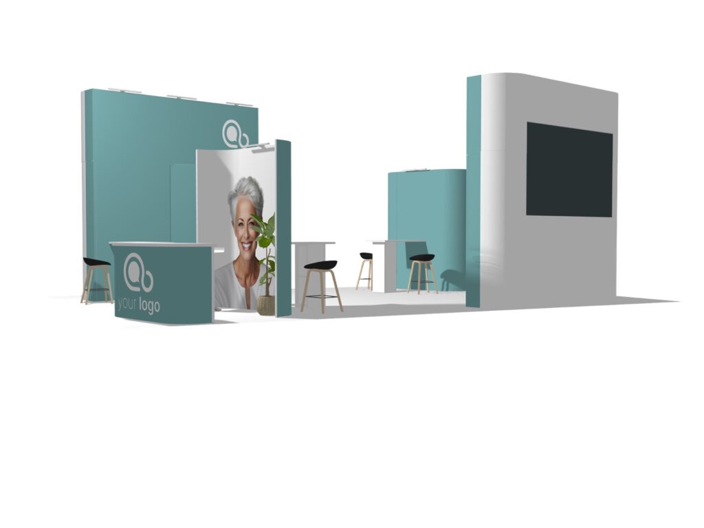 Tower island 30x20 trade show booth rental — EC Exhibits