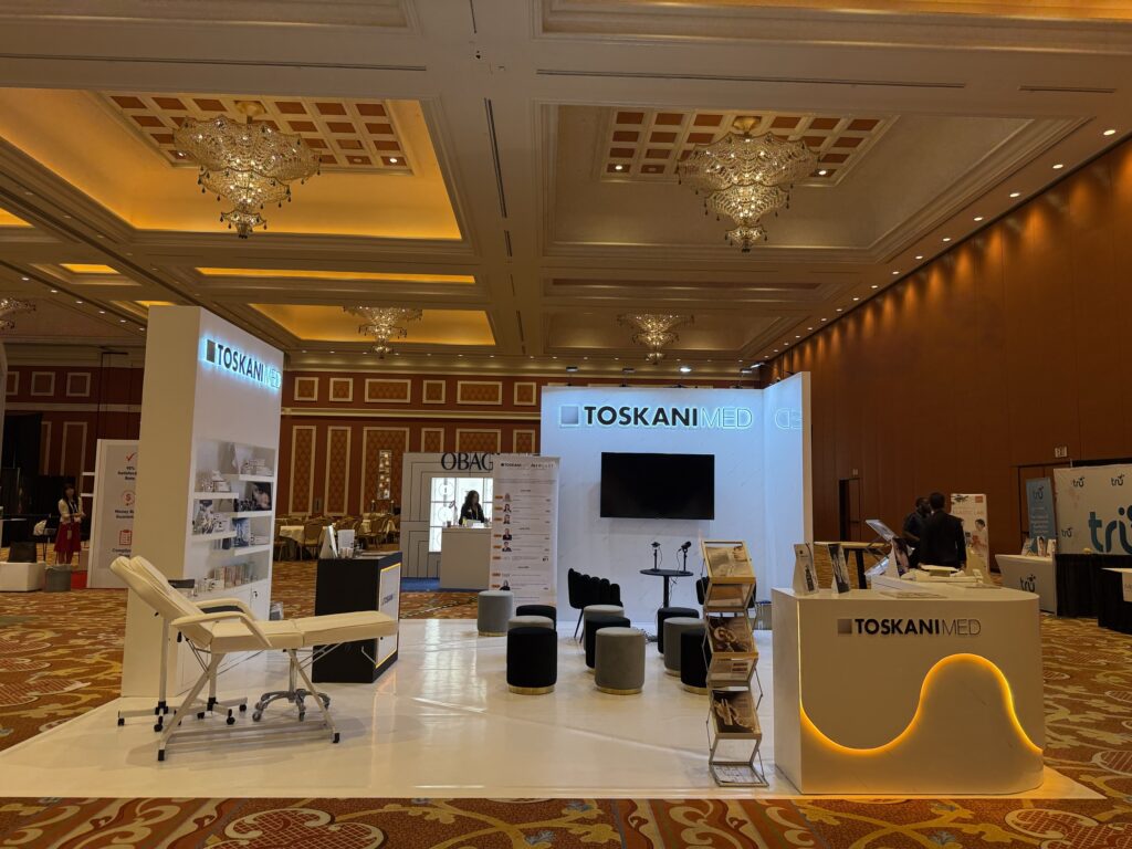 Toskani booth at The Aesthetic Show 2026, Las Vegas — EC Exhibits